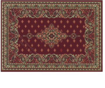 (image for) Miniature Small Scale Red Rug with Vivid Colourful Design