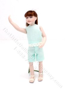 (image for) Miniature Porcelain Girl in Shorts Doll by Cindy's Dolls