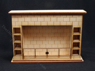 (image for) Miniature Unfinished Wide Brick Fireplace for Dollhouses