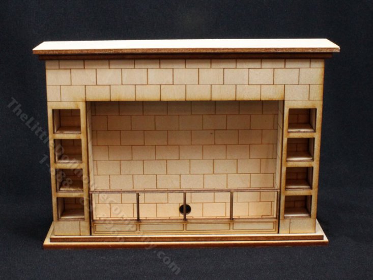 (image for) Miniature Unfinished Wide Brick Fireplace for Dollhouses