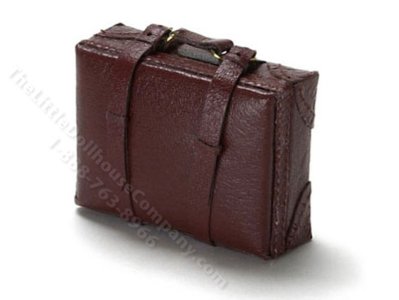 (image for) Miniature Leather Suitcase for Dollhouses - Medium