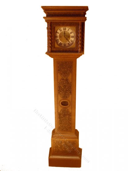 (image for) Miniature William and Mary Tall Case Clock with Floral Engraving