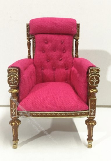 (image for) Dollhouse Miniature Arm Chair French 18th C, Walnut