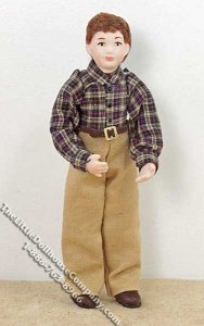 (image for) Brown Haired Boy Wearing Brown Shirt & Pants by Patsy Thomas