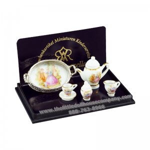 (image for) Miniature Metal Tray Baroque Serving Set