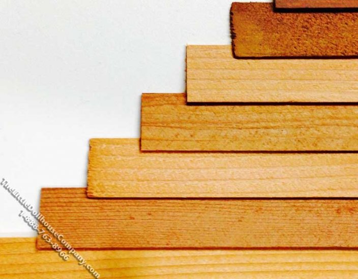 120sq in Red BC Cedar Overlap 1/2 Strip Siding for Dollhouses