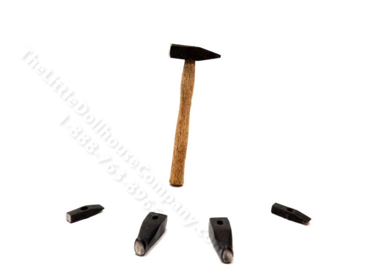 (image for) Miniature Hammer with 4 Spare Heads for Dollhouses