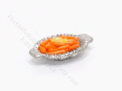 (image for) Miniature Carrots in a Pewter Dish for Dollhouses