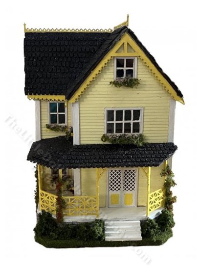 (image for) 1:48 Scale Sister House Dollhouse Kit - Yellow