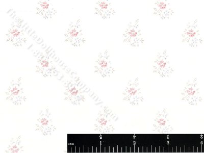 (image for) Pink and Grey Bouquets Miniature Wallpaper for Dollhouse