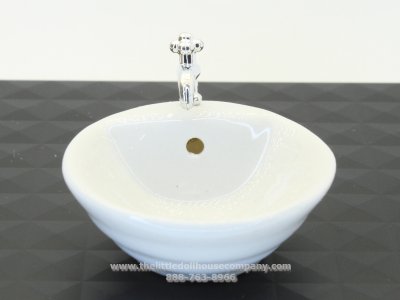 (image for) Miniature White Round Ceramic Sink