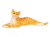 (image for) Miniature Stretched Orange Cat for Dollhouses