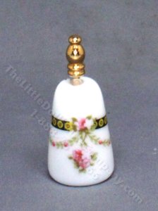 (image for) Miniature Rose Pattern Toilet Brush & Holder for Dollhouses