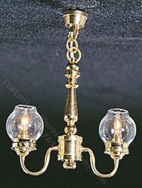 (image for) Miniature 2 Up-Arm Clear Globe Chandelier