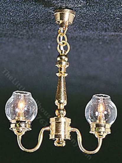 (image for) Miniature 2 Up-Arm Clear Globe Chandelier