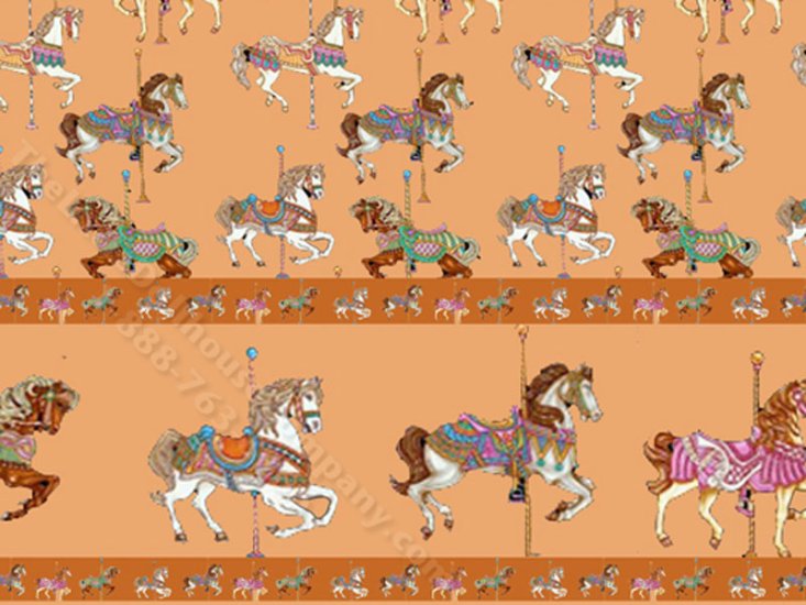 (image for) 1/2 Scale Casousel Horse with Boarder Wallpaper for Dollhouses