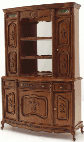 (image for) Miniature Fleur-de-Lis Walnut Back Bar