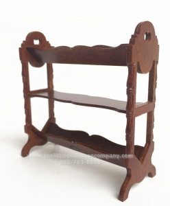 (image for) Miniature Walnut Book Trough for Dollhouses