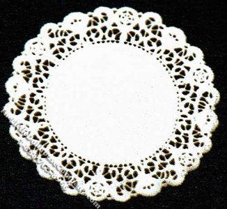 (image for) Miniature Round White Lace Laser Cut Doily for Dollhouses