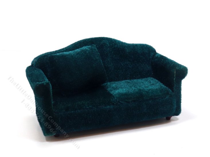 (image for) Miniature Green Velvet Couch with Cushion