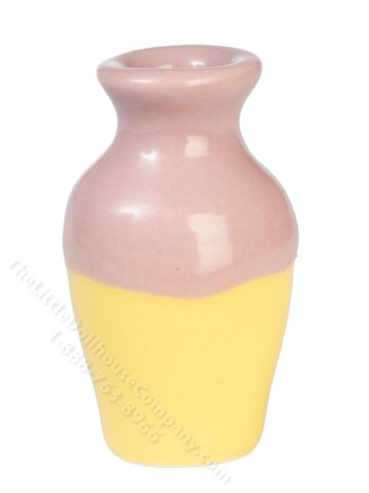 (image for) Miniature Ceramic Two-Toned Vase for Dollhouses