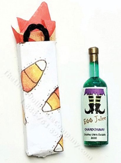 (image for) Miniature Halloween Wine Gift for Dollhouses