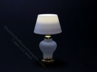 (image for) Miniature LED Brass/Glass Table Lamp with Wand for Dollhouses