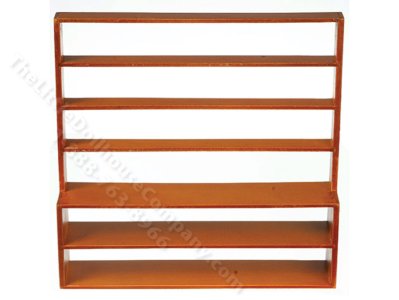 (image for) Miniature Walnut Double Wide Store Shelf for Dollhouses