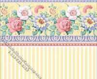 (image for) Dollhouse Scale Model Wallpaper Simply Rose and Yellow Stripe