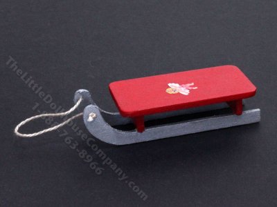 (image for) Miniature Red Sled for Dollhouses