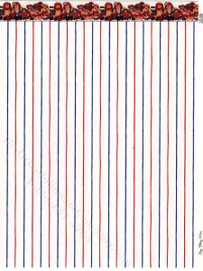 (image for) Raggedy Ann & Stripe Pattern Miniature Wallpaper for Dollhouses