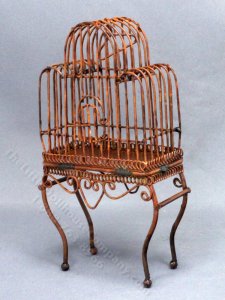 (image for) Miniature Rusted Birdcage for Dollhouses