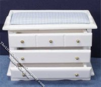 (image for) Miniature Changing Table/Chest w/ Gingham Pad for Dollhouses