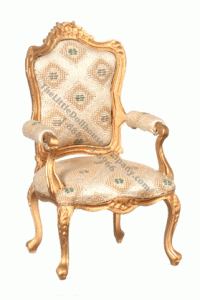 (image for) Miniature Louis XV Gilded Armchair for Dollhouses