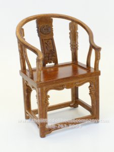 (image for) Miniature 1850 Style Walnut Horseshoe Armchair for Dollhouses