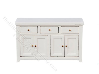 (image for) Miniature Kitchen Counter for Dollhouses - White
