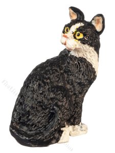 (image for) Miniature Sitting Tuexdo Cat for Dollhouses