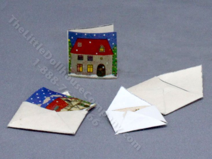 (image for) Miniature Set of Three Christmas Cards for Dollhouse
