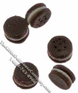 (image for) Miniature Chocolate Oreo Like Cookie for Dollhouses (5/pk)