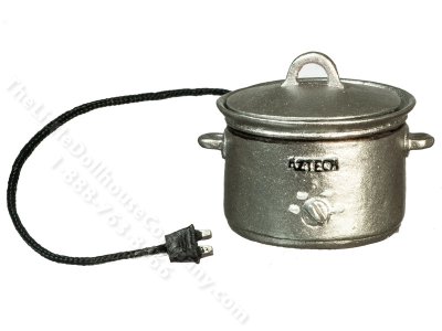 (image for) Miniature Electric Crockpot for Dollhouses - Silver