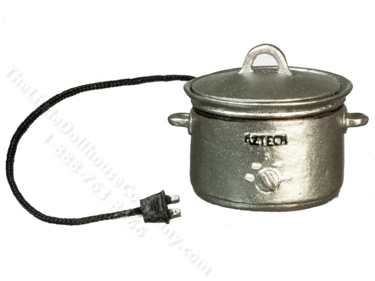(image for) Miniature Electric Crockpot for Dollhouses - Silver