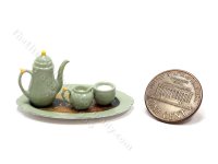 (image for) Miniature 4 Piece Coffee Set for Dollhouses - Mint Green