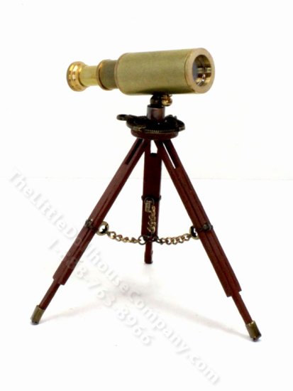 (image for) Miniature Brass Telescope for Dollhouses
