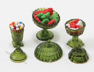 (image for) Miniature Candy Dishes with Candy For Dollhouses