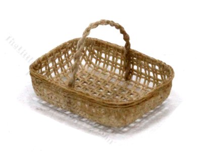 (image for) Miniature Rectangular Hand Basket for Dollhouses