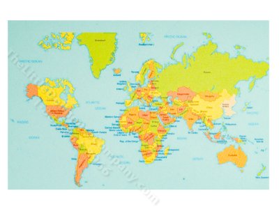 (image for) Miniature World Map for Dollhouses