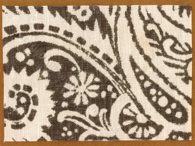 (image for) Miniature Brown and White Paisley Rug for Dollhouses - 5" x 7"