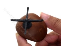 (image for) Miniature Egg Chair Footstool w/ Carmel Leather by PRD Miniatures