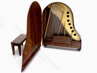 (image for) Miniature Handmade Grand Piano and Bench for Dollhouses