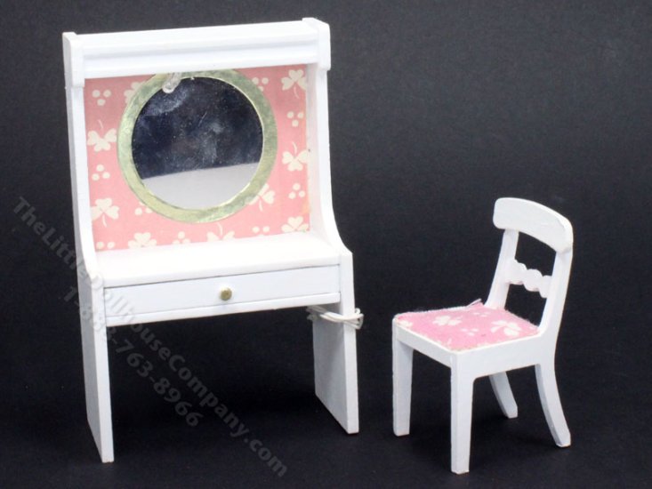 (image for) 1/18th Scale Vanity and Chair for Dollhouses